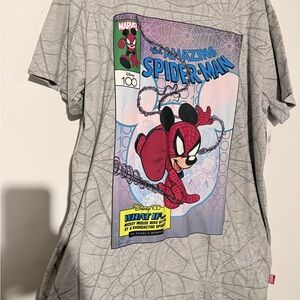 Disney Red and Gray Mickey Mouse Spider-Man T-Shirt